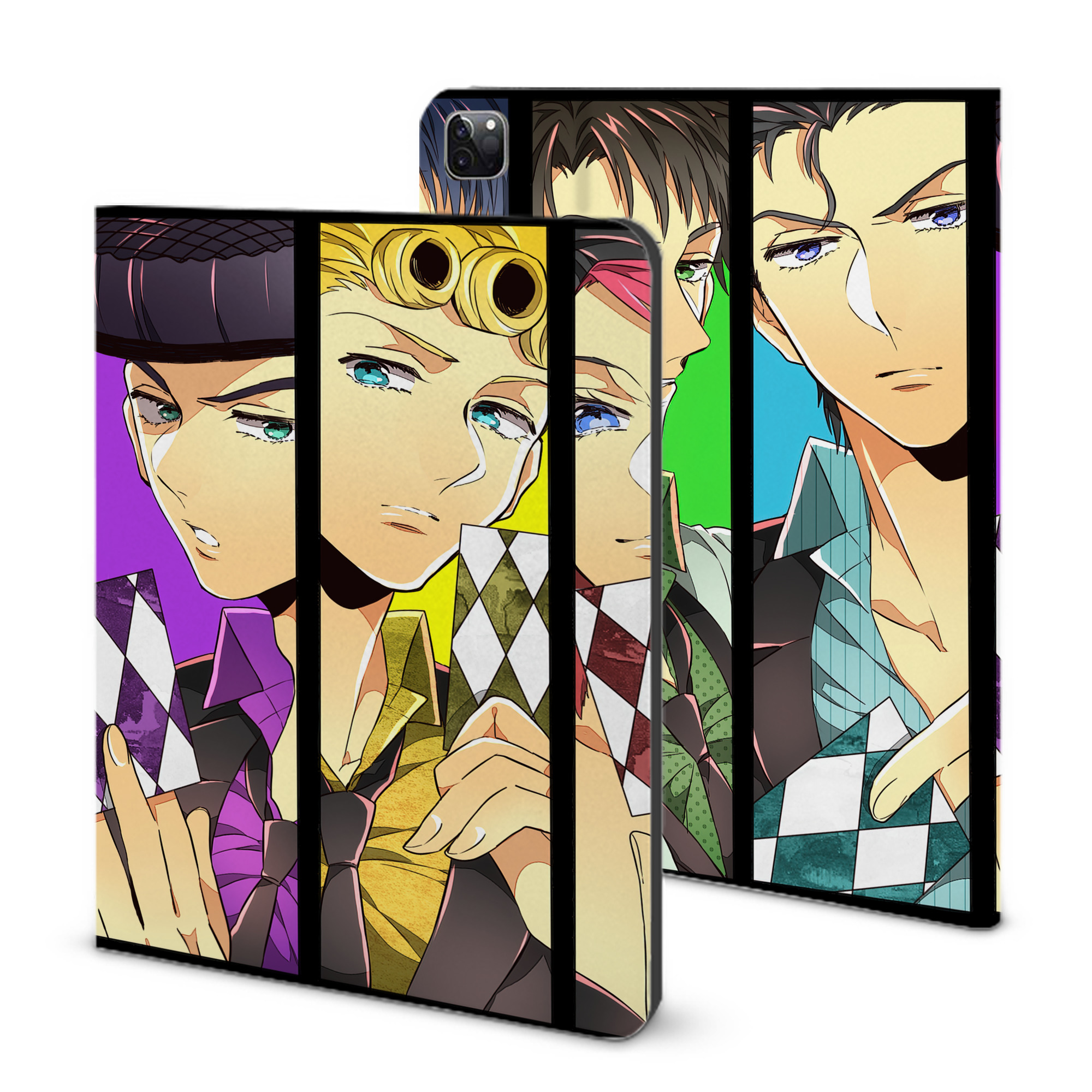 （画像用） ジョジョの奇妙な冒険 JoJo's Bizarre Adventure IPad ケース ブック型 PUレザー TPU 耐衝撃 軽量 薄型 ペン収納なし 全面保護 IPad 各モデル対応